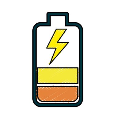 battery power electric digital charge, vector illustration