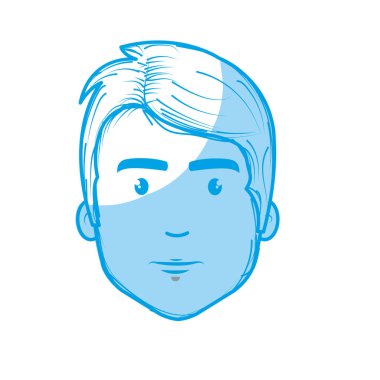 siluet güzel fece erkek saç modeli, vektör çizim ile