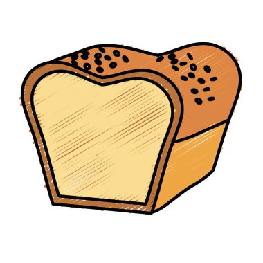 lezzetli taze fırın ekmek yemek, vektör çizim