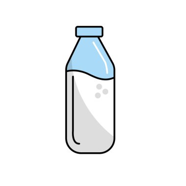 süt şişe cam kalsiyum besinlerin vektör çizim ile