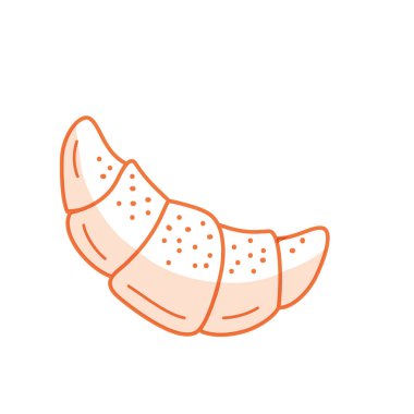 siluet lezzetli ve taze kruvasan ekmek yiyecek vektör çizim