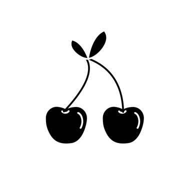kontur lezzetli ve sağlıklı kiraz meyve vektör çizim