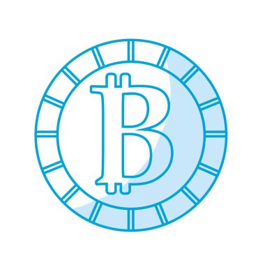 siluet dijital bitcoin Döviz Alım ve elektronik finansal, vektör çizim