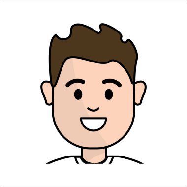 insanlar, mutlu yüz adam simgesi, illüstrasyon tasarım vektör