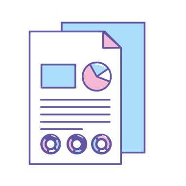 işle ilgili belgeleri istatistik diyagramı grafisi vektör çizim ile