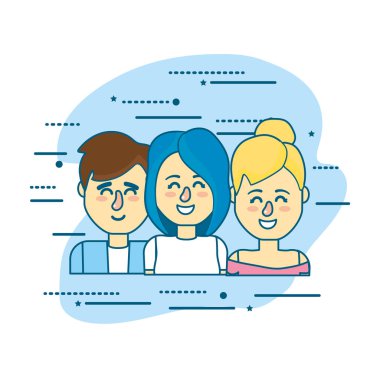 Giyim ve saç modeli tasarım ile uymak vektör çizim ayarla