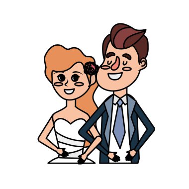 mutlu çift birlikte ve romantik kutlama vektör illüstrasyon