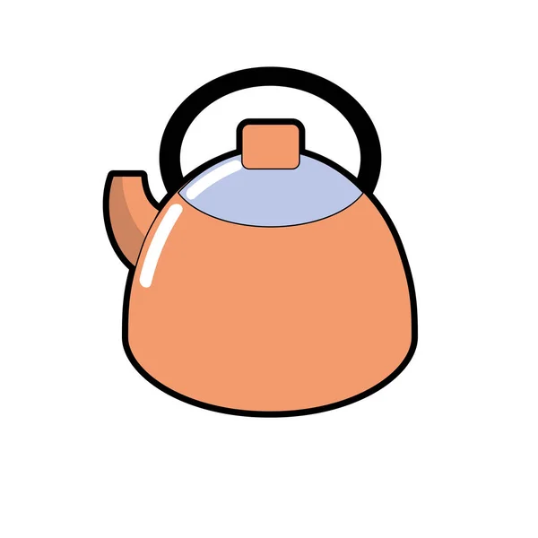 Teapot Kitchen Utensil Object Cuisine Vector Illustration — Stock Vector