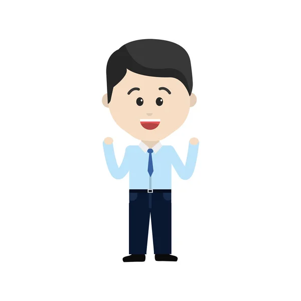 Businessman Cartoon Face Happy Expression Vector Illustration — Stock Vector