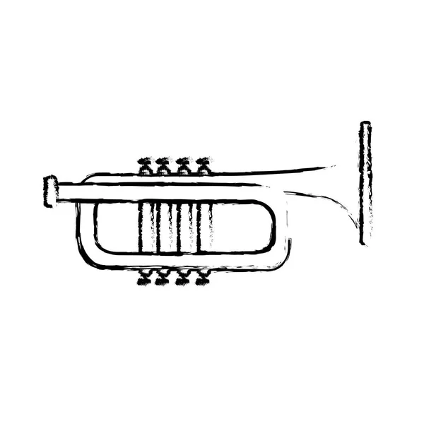 Σχήμα Τρομπέτας Μουσικό Όργανο Παίξει Μουσική Εικονογράφηση Διάνυσμα — Διανυσματικό Αρχείο