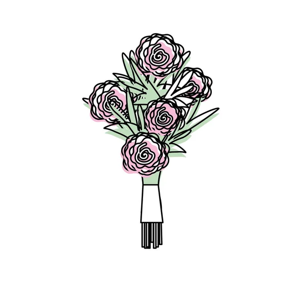 Schoonheid Boeket Bloemen Met Bloemblaadjes Ontwerpen Vectorillustratie — Stockvector