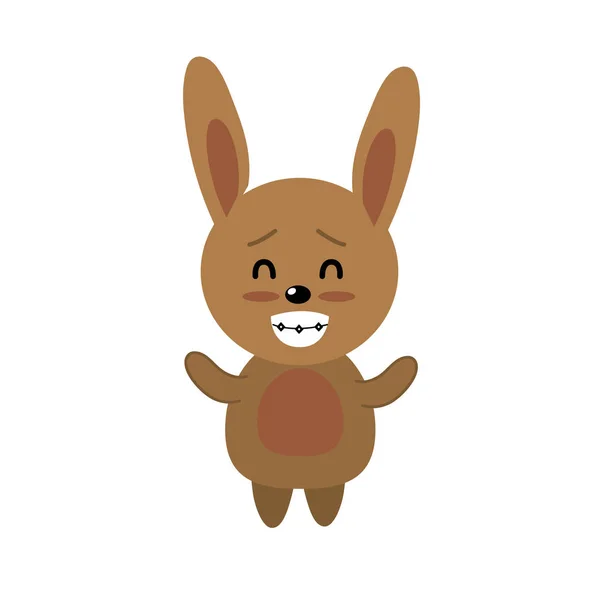 Cute Rabbit Wild Animal Face Expression Vector Illustration — Stock Vector