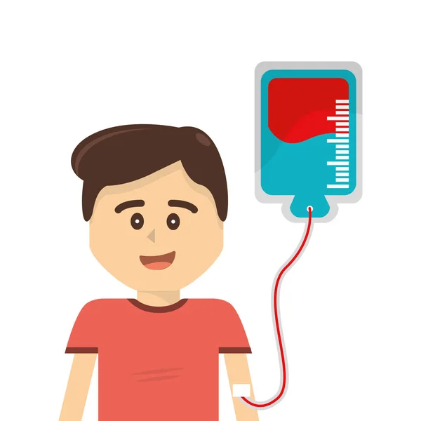 Man Donating Blood Icon Image Vector Illustration Design — Stock Vector