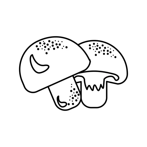 Figure Delicious Fresh Mushrooms Organ Food Vector Illustration — Stock Vector