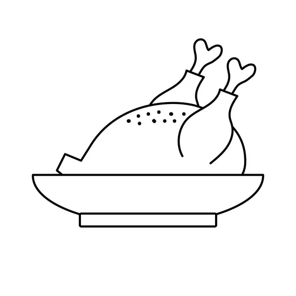 Linia Pyszne Jedzenie Kurczak Naturalnych Składników Odżywczych — Wektor stockowy