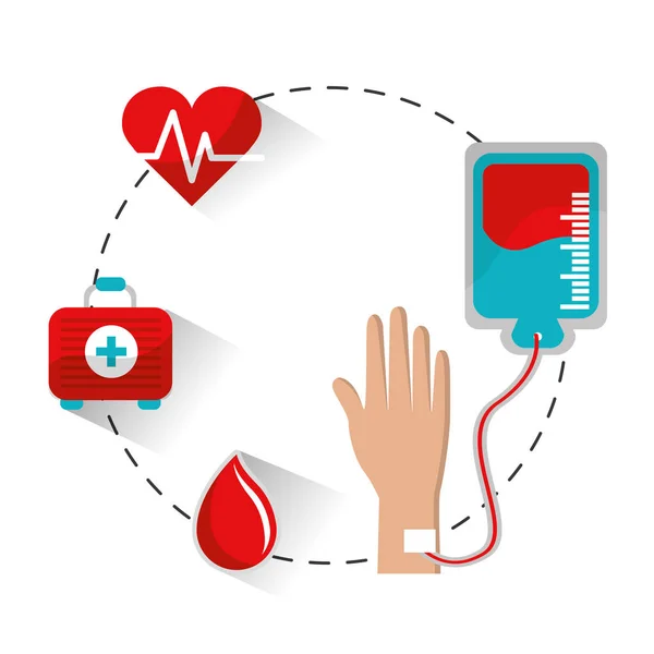 Herramientas Donación Sangre Icono Imagen Vector Ilustración — Vector de stock