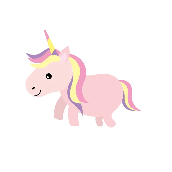 Unicorn Bagus Dengan Tanduk Dan Gaya Rambut Desain Vektor Ilustrasi - Stok Vektor