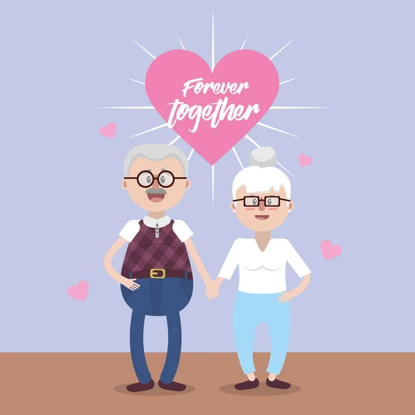 Großeltern Mit Brille Und Frisurenvektorillustration — Stockvektor