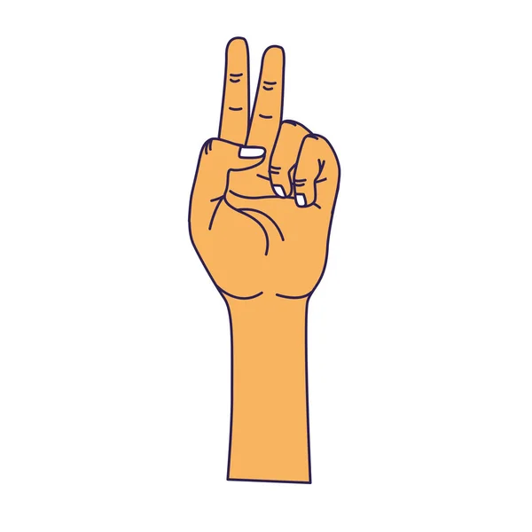 Hand Met Middelvinger Vingerafdrukken Van Symbool Vectorillustratie — Stockvector