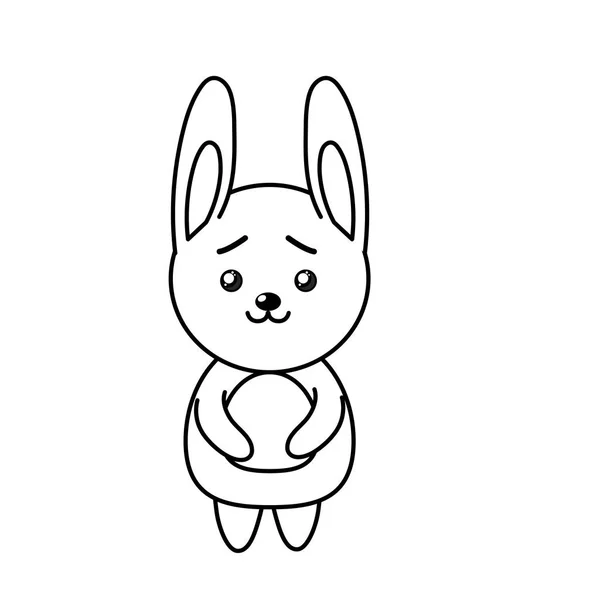 美しいラインかわいい動物顔のベクトル イラスト — ストックベクタ