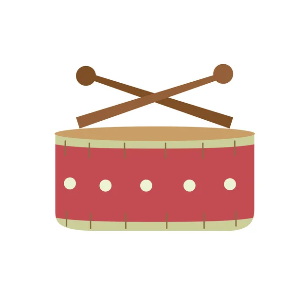 Snare Drum Hudební Nástroj Hrát Hudba Vektorové Ilustrace — Stockový vektor