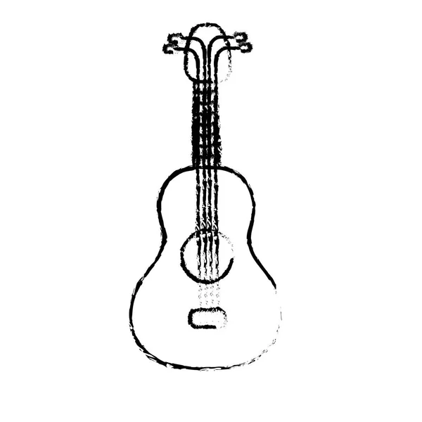 Figure Instrument Guitare Acoustique Pour Jouer Illustration Vectorielle — Image vectorielle