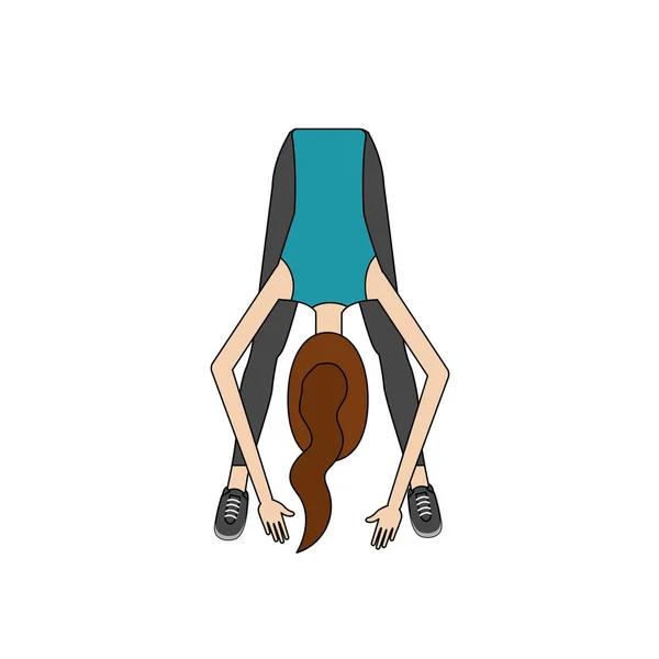 Femme Saine Faisant Exercice Vectoriel Illustration Conception — Image vectorielle