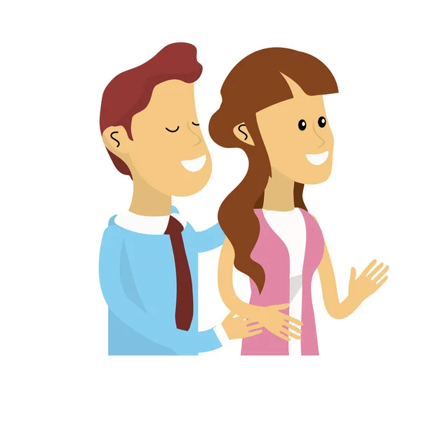 Heureux Couple Mignon Avec Une Usure Élégante Illustration Vectorielle — Image vectorielle