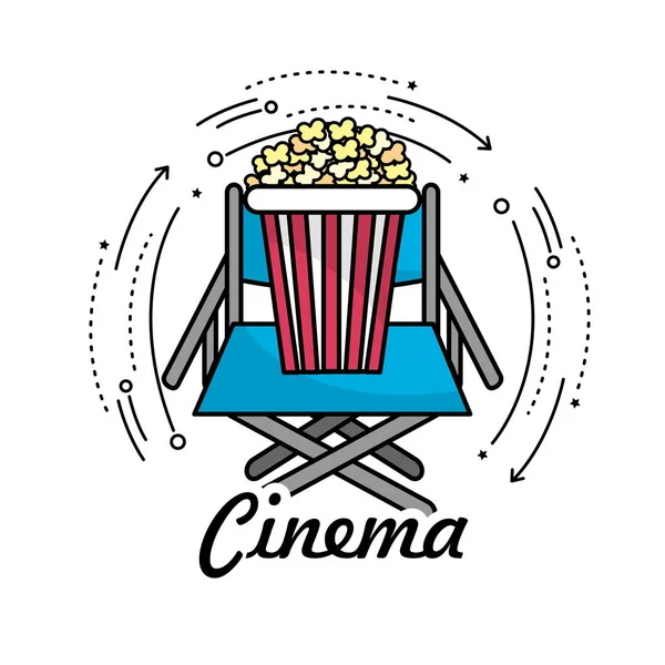 Direktorensitz Mit Popcorn Snack Vektorillustration — Stockvektor