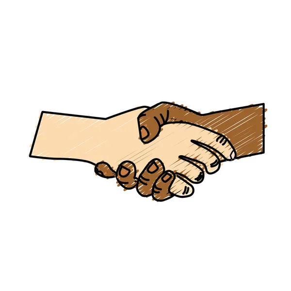 Ωραία Χέρια Μαζί Σαν Σύμβολο Της Φιλίας Εικονογράφηση Διάνυσμα — Διανυσματικό Αρχείο