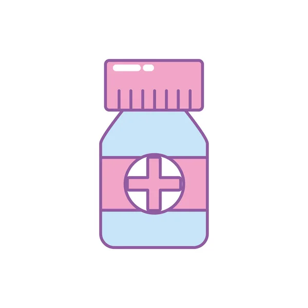 Flasche Pillen Zur Medizinischen Behandlung Rezept Vektor Illustration — Stockvektor