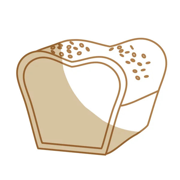 Silueta Deliciosa Panadería Fresca Pan Comida Vector Ilustración — Archivo Imágenes Vectoriales