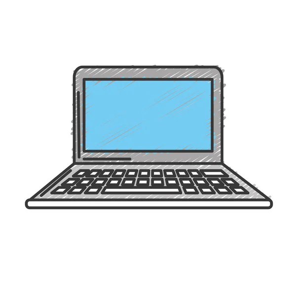 Technologie Laptop Business Information Vektor Illustration — Stockvektor