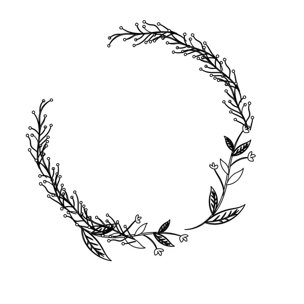 Деревенские Ветви Векторной Иллюстрацией Листвы — стоковый вектор