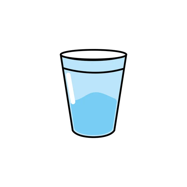 Water Glass Drink Fresh Beverage Vector Illustration — 图库矢量图片
