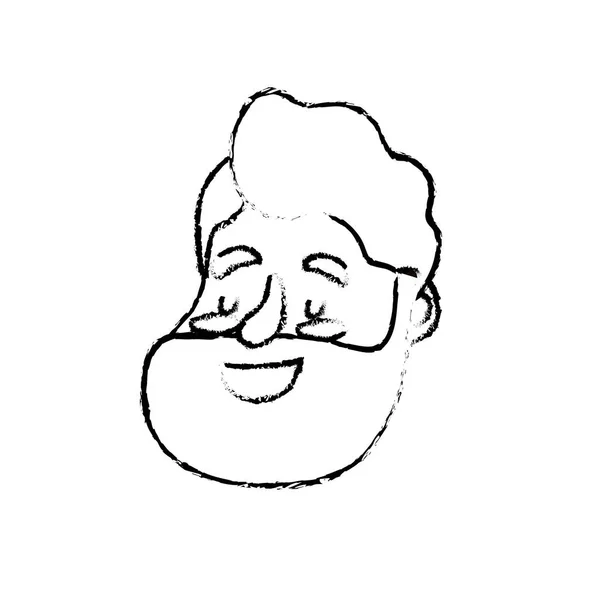 Figure Avatar Happy Man Face Hairstyle Design Vector Illustration — Stock Vector