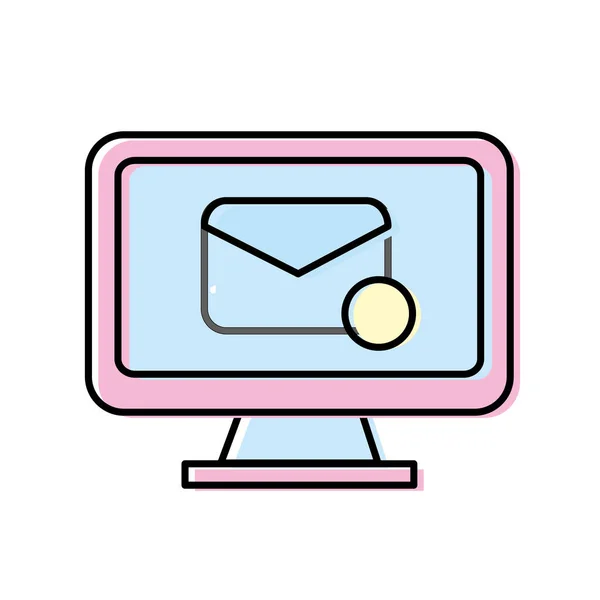 Informática Com Mail Mensagem Eletrônica Ilustração Vetorial — Vetor de Stock