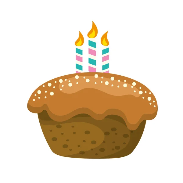 お誕生日おめでとう ベクトル図に蝋燭とおいしいパステル — ストックベクタ