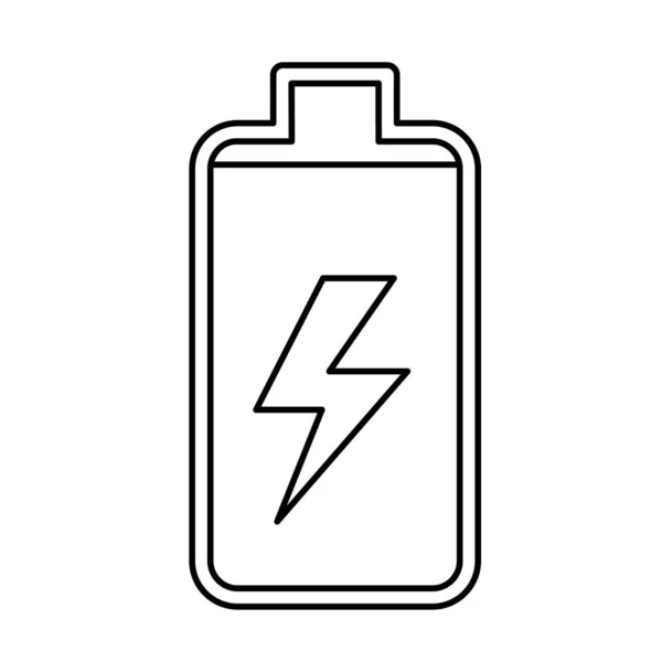 Line Battery Power Electric Digital Charge Vector Illustration — Stok Vektör