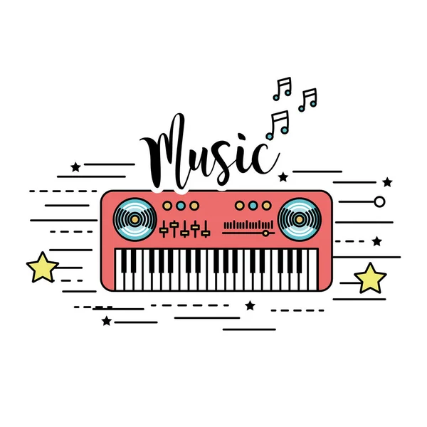 Pianoforte Strumento Musicale Suonare Musica Vettoriale Illustrazione — Vettoriale Stock