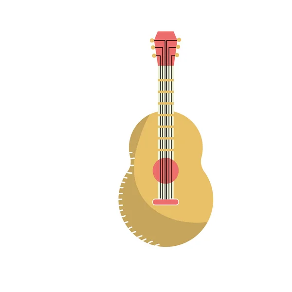 Гитарный Музыкальный Инструмент Воспроизведения Векторной Иллюстрации — стоковый вектор