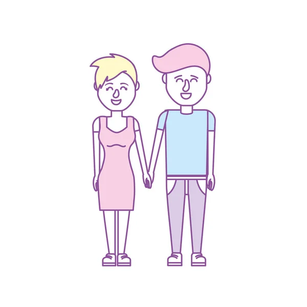 Beau Couple Avec Illustration Vectorielle Conception Coiffure — Image vectorielle