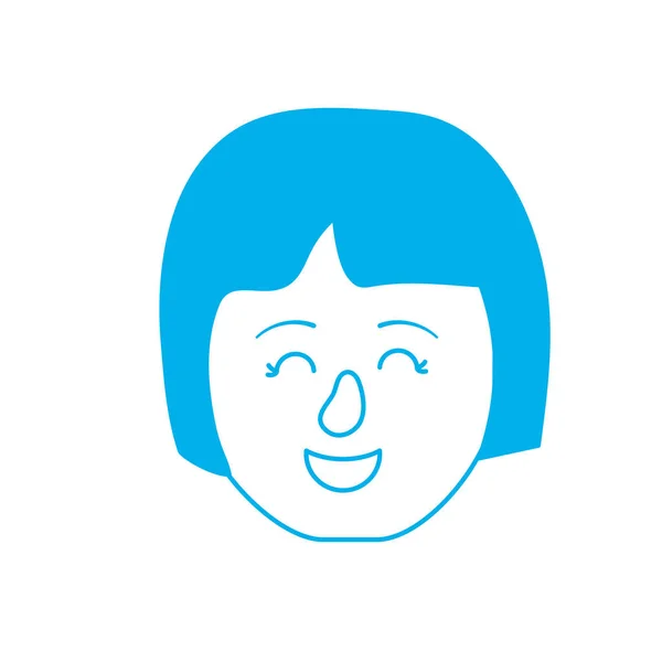 Silueta Avatar Mujer Cabeza Con Diseño Peinado Vector Ilustración — Vector de stock