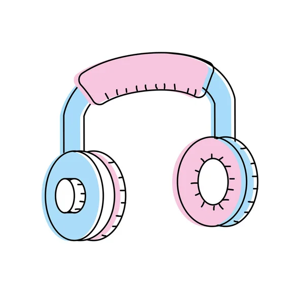 Écouteurs Pour Écouter Jouer Musique Illustration Vectorielle — Image vectorielle