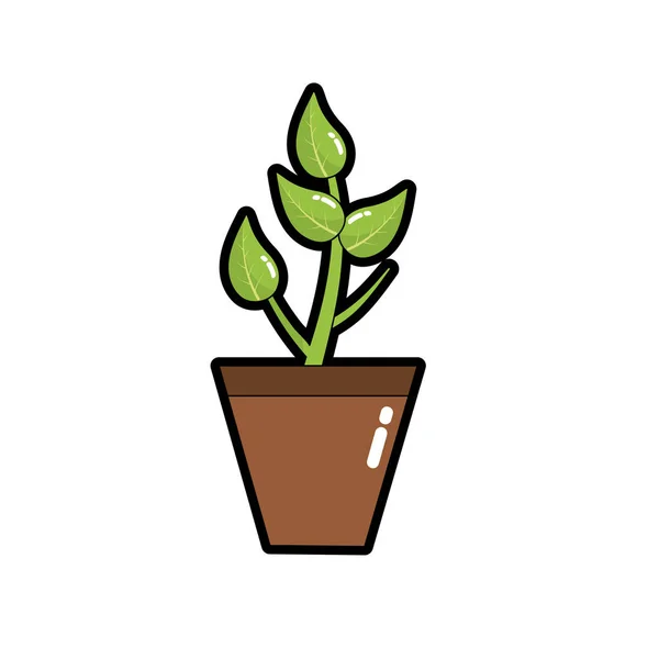 Planta Natural Con Hojas Ecología Cuidado Vector Ilustración — Vector de stock