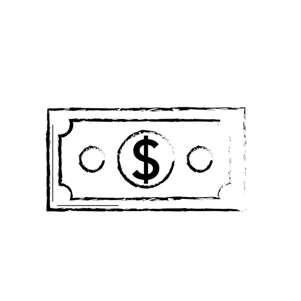 Figure Dollar Billet Argent Comptant Icône Vectoriel Illustration — Image vectorielle