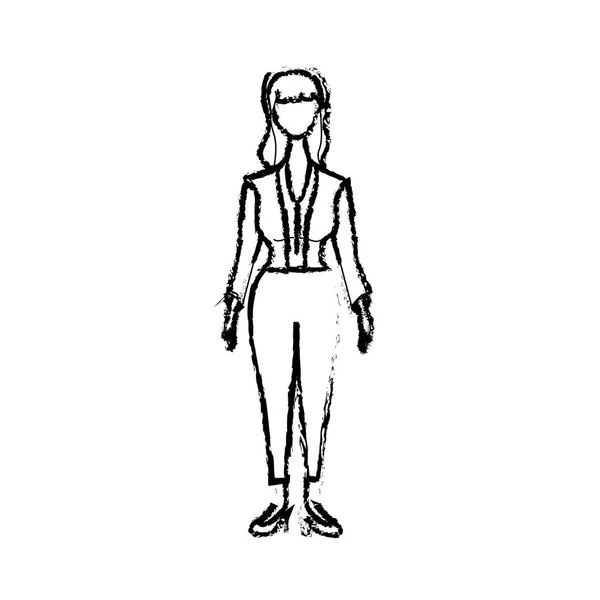 Figura Donna Bellezza Con Acconciatura Usura Elegante Illustrazione Vettoriale — Vettoriale Stock