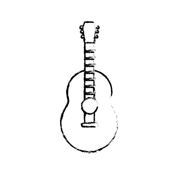 Figur Gitarr Musikinstrument Att Spela Musik Vektorillustration — Stock vektor