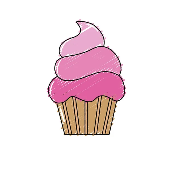 Délicieuse Crème Glacée Dessert Doux Vecteur Illustration — Image vectorielle