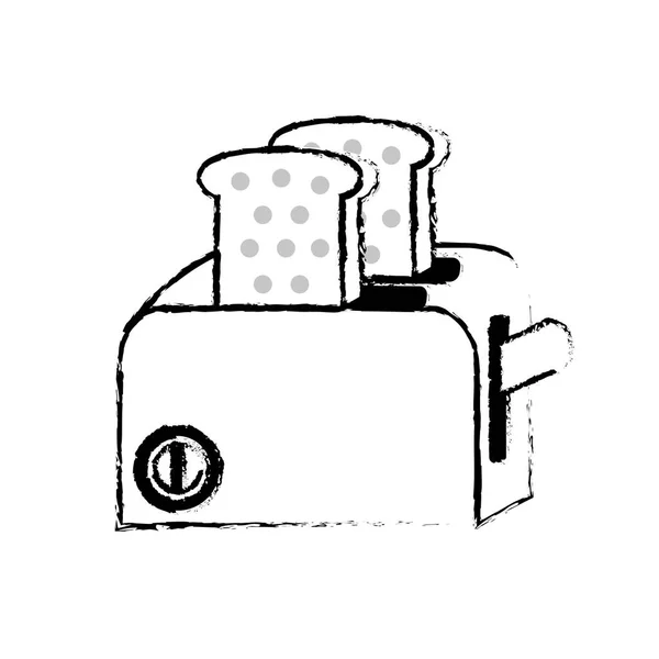 Figure Toaster Technology Kitchen Utensil Object Vector Illustration — Stock vektor